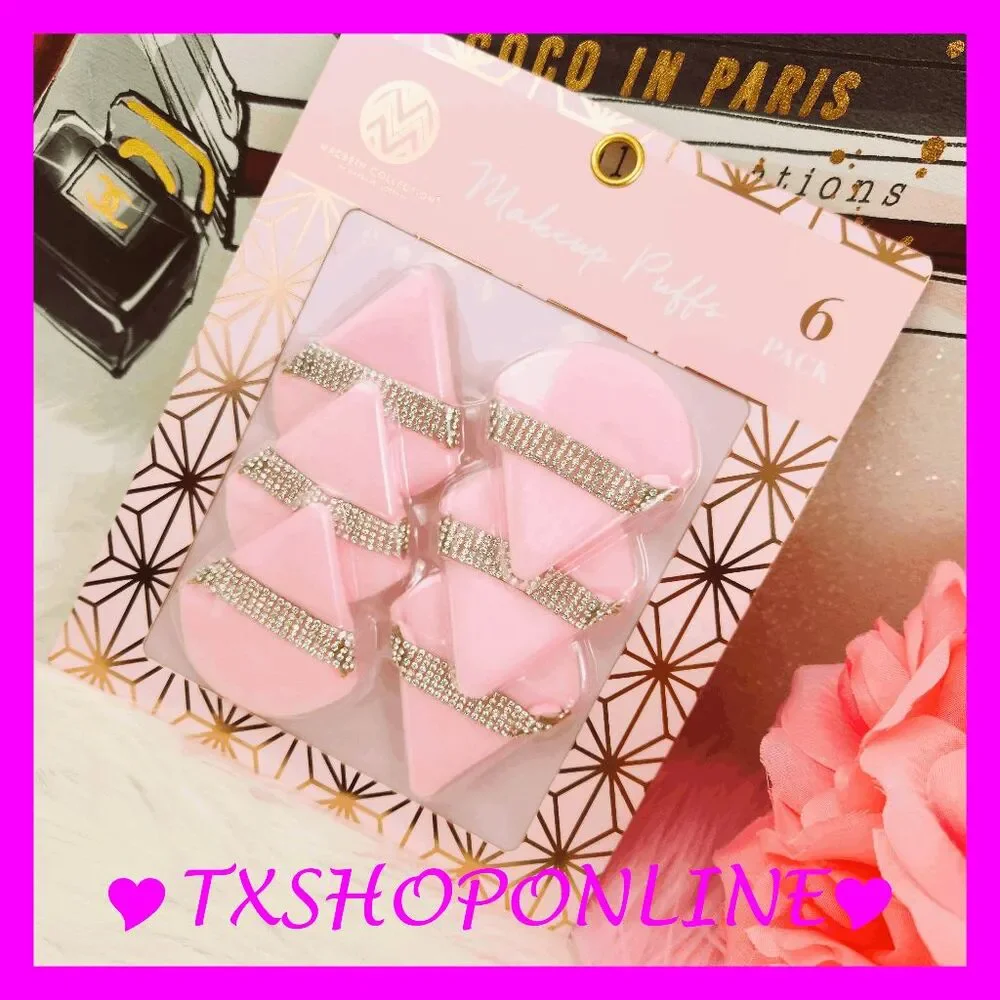 💗💄Beautiful pink bling soft triangle make up puffs💄💗 NEW